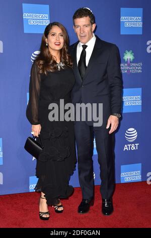 Salma Hayek, Antonio Banderas nehmen am 02. Januar 2020 an der 31. Jährlichen Gala der Filmfestspiele von Palm Springs im Palm Springs Convention Center in Palm Springs, CA, USA Teil. Foto von Lionel Hahn/ABACAPRESS.COM Stockfoto