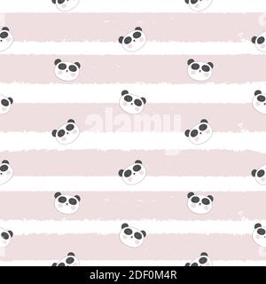 Kleine Süße Panda Nahtloses Muster Hintergrund Illustration Stockfoto