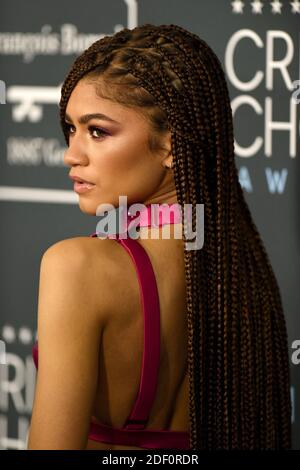 Zendaya nimmt an den 25. Annual Critics' Choice Awards Teil, die am 12. Januar 2020 im Barker Hangar in Santa Monica, CA, USA, verliehen werden. Foto von Lionel Hahn/ABACAPRESS.COM Stockfoto