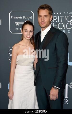 Isabella Justice Hartley, Justin Hartley nehmen an den 25. Annual Critics' Choice Awards Teil, die am 12. Januar 2020 im Barker Hangar in Santa Monica, CA, USA, verliehen werden. Foto von Lionel Hahn/ABACAPRESS.COM Stockfoto