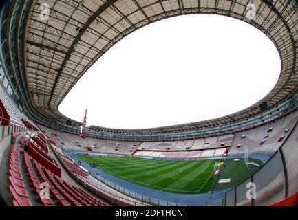 Lima, Peru. Dezember 2020. Nationalstadion von Peru vor dem Spiel zwischen Sport Huancayo (Peru) gegen Coquimbo Unido (Chile) im Nationalstadion von Peru, in Lima, Peru. Back-Spiel gültig für die Runde der 16 des South American Cup. Kredit: Ricardo Moreira/FotoArena/Alamy Live Nachrichten Stockfoto