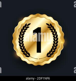 Goldmedaille. Symbol an erster Stelle. Abbildung Stockfoto