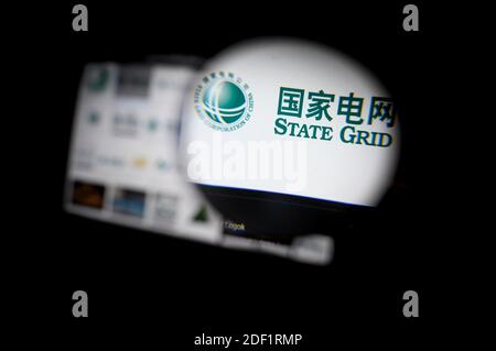 Illustration State Grid (Logo) ist auf dem Bildschirm in Paris am 25. Januar 2020 zu sehen. Foto von Eliot Blondt/ABACAPRESS.COM Stockfoto