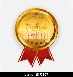 Golden Label Zeichen Höchster Qualität. Abbildung Stockfoto