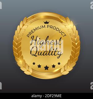 Golden Label Zeichen Höchster Qualität. Abbildung Stockfoto