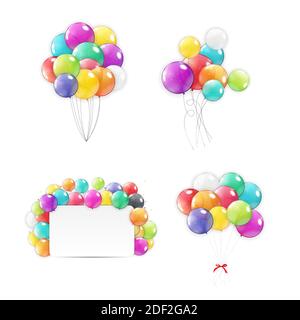 Holiday Balloons Kollektion Set Symbole. Kann für Werbung, Promotion und Geburtstagskarte oder Einladung verwendet werden. Abbildung Stockfoto