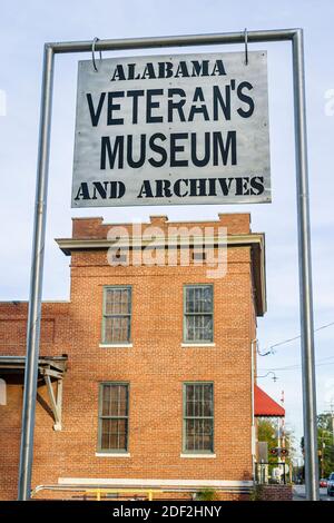 Alabama Athens Alabama Veteran's Museum Archive, außen altes L&N L & N Freight Depot, militärische Artefakte Sammlungsausstellungen, Stockfoto