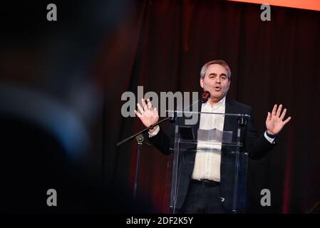 Der Präsident des Regionalrats von Hauts-de-France Xavier Bertrand spricht während der Pressekonferenz der Serie Mania am 19. Februar 2020 in Lille, Frankreich. Foto von Julie Sebadelha/ABACAPRESS.COM Stockfoto