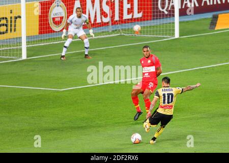 Lima, Peru. Dezember 2020. J. Shelter bei einem Spiel zwischen Sport Huancayo (Peru) und Coquimbo Unido (Chile) im Nationalstadion von Peru in Lima, Peru. Back-Spiel gültig für die Runde der 16 des South American Cup. Kredit: Ricardo Moreira/FotoArena/Alamy Live Nachrichten Stockfoto