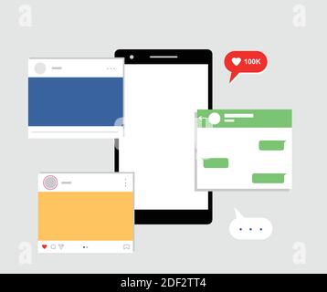 Designs über Sammlungen von Social-Media-Seiten Stock Vektor