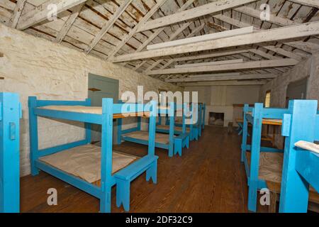 Texas Forts Trail, Fort McKavett State Historic Site, Barracks No. 4, innen Stockfoto