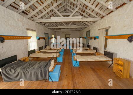 Texas Forts Trail, Fort McKavett State Historic Site, Barracks No. 4, innen Stockfoto