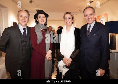 Graf von Paris, Prinz Jean von Frankreich mit seiner Frau die Gräfin von Paris, die Prinzessin Philomena von Orleans, der Graf Jean von Haussonville mit seiner Frau Maria Magdalena von Haussonville besuchen die Ausstellung der Fürsten und Prinzessinnen von Orleans in der Galerie nicht eine Galerie in Paris am 5. März, 2020, Frankreich. Foto von David Niviere/ABACAPRESS.COM Stockfoto