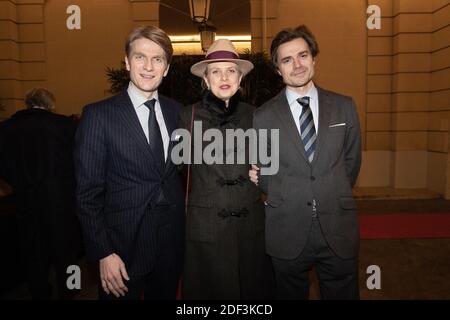 Prinz Charles-Louis von Orleans, Herzog von Chartres, Prinzessin Diane von Orleans und Prinz Foulques von Orleans besuchen die Ausstellung der Prinzen und Prinzessinnen von Orleans in der Galerie Not a Gallery in Paris am 5. März 2020, Frankreich. Foto von David Niviere/ABACAPRESS.COM Stockfoto