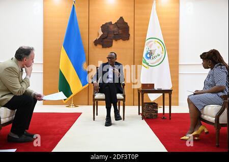 ITW du Président Paul Kagamé , Kigali, Ruanda am 31. Januar 2020. Foto von Elodie Gregoire/ABACAPRESS.COM Stockfoto