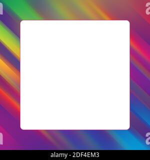 Ein abstraktes mehrfarbiges Bewegungsunschärfe-Hintergrundbild mit quadratischem Rahmen. Stockfoto