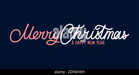 Künstlerische Handgeschriebene Frohe Weihnachten Und Frohe Neujahr Schriftbeschriftung Vektorgrafik Stock Vektor