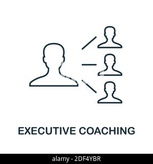 Symbol für Führungskräftecoaching. Line Style Element aus Community Management Collection. Thin Executive Coaching-Symbol für Vorlagen, Infografiken und mehr Stock Vektor