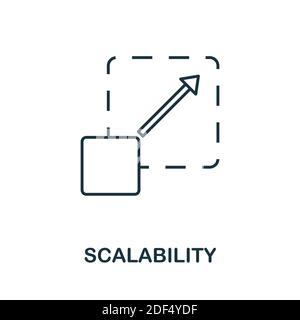 Symbol für Skalierbarkeit. Line Style Element aus Community Management Collection. Symbol für schlanke Skalierbarkeit für Vorlagen, Infografiken und mehr Stock Vektor