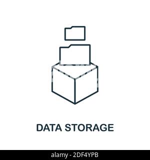 Symbol für Datenspeicherung. Linienstilelement aus der Datenorganisationssammlung. Thin Data Storage-Symbol für Vorlagen, Infografiken und mehr Stock Vektor