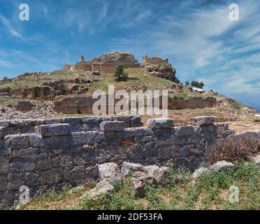 Die Akropolis der alten lykischen Stadt Tlos, Provinz Antalya, Türkei. Stockfoto