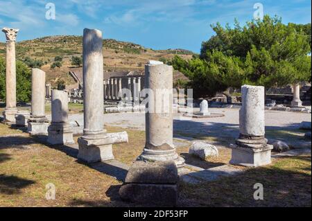 Asklepieion (auch Asclepeion, Asclepion, Asklepion, Asclepeion), in der Nähe von Bergama, Provinz Izmir, Türkei. Altes medizinisches Zentrum. Stockfoto