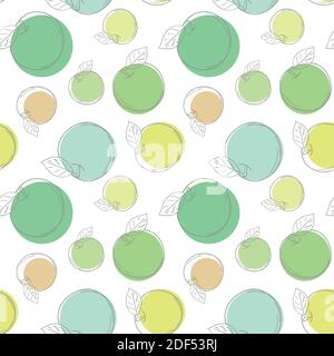 Vektor Apfel nahtlose Muster. Farbige Hintergrund Früchte für Design Stock Vektor