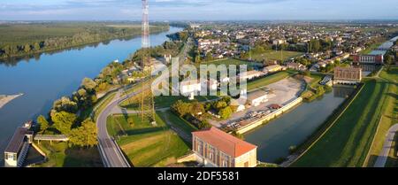 Luftaufnahme der Stadt Boretto, Reggio Emilia, italien Stockfoto