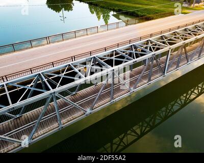 Luftaufnahme der Stadt Boretto, Reggio Emilia, italien Stockfoto