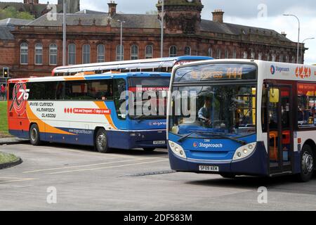 Stagecoach Busse als Kilmarnock, East Ayrshire, Schottland, Großbritannien Stockfoto