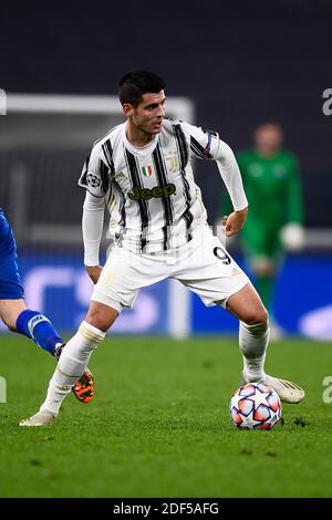 Turin, Italien. Dezember 2020. Alvaro Morata (Juventus) während des UEFA 'Champions League 2020 2021'-Spiels zwischen Juventus 3-0 Dinamo Kiev im Allianz-Stadion am 02. Dezember 2020 in Turin, Italien. Quelle: Maurizio Borsari/AFLO/Alamy Live News Stockfoto