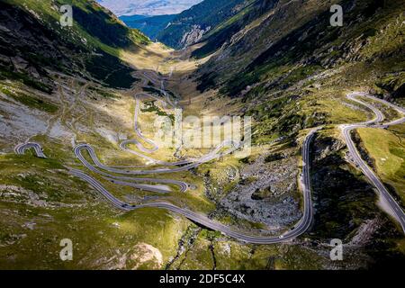 Die beste Fahrbahn der Welt. Transfagarasan, Rumänien Stockfoto