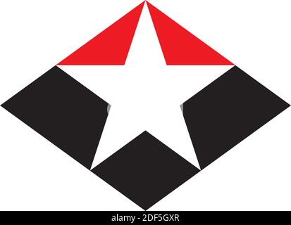 Vektor-Symbol mit schwarzem, rotem Sternzeichen Stock Vektor