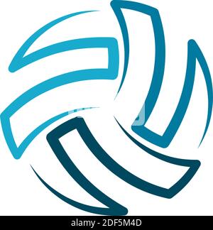 Volleyball Logo Symbol Ball Element Vektor Stock Vektor