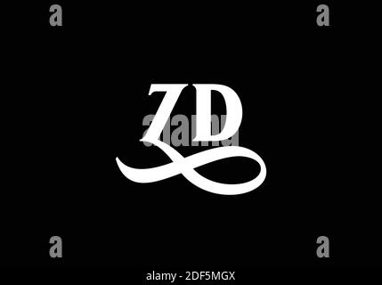 Initial Monogram Letter Z D Logo Design Vektor-Vorlage. Stock Vektor