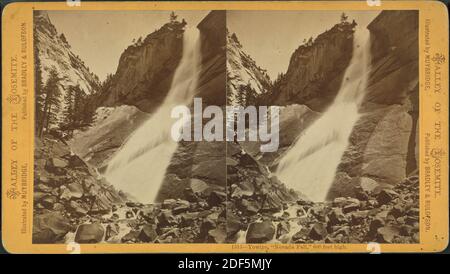 Yowiye, 'Nevada Fall', 600 Fuß hoch, Standbild, Stereographen, 1868 - 1873, Muybridge, Eadweard (1830-1904 Stockfoto