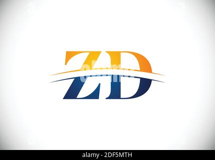 Initial Monogram Letter Z D Logo Design Vektor-Vorlage. Stock Vektor