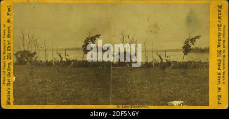 Am See Minnetonka., Standbild, Stereographen, 1850 - 1930 Stockfoto