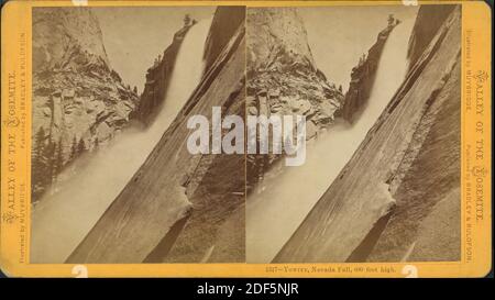 Yowiye, 'Nevada Fall', 600 Fuß hoch, Standbild, Stereographen, 1868 - 1873, Muybridge, Eadweard (1830-1904 Stockfoto