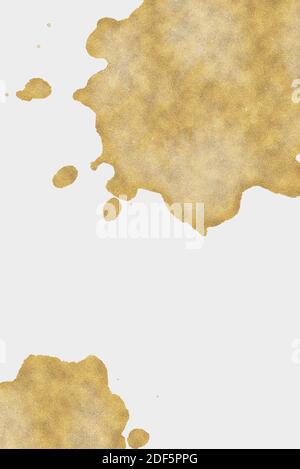 Gold Aquarell Splash Textur auf weiß Stockfoto