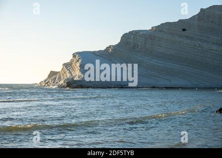 Scala dei Turchi Türkenstair, Sizilien Italien, Scala dei Turchi. Eine Felsklippe an der Küste von Realmonte, in der Nähe von Porto Empedocle, Süd-Sizilien, Italien. Europa Stockfoto