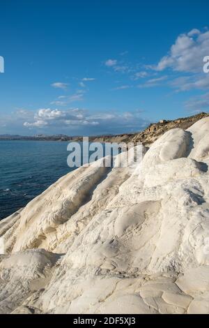 Scala dei Turchi Türkenstair, Sizilien Italien, Scala dei Turchi. Eine Felsklippe an der Küste von Realmonte, in der Nähe von Porto Empedocle, Süd-Sizilien, Italien. Europa Stockfoto