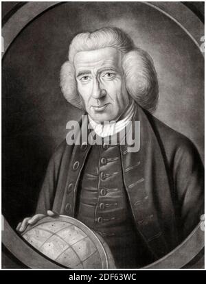 James Ferguson (1710-1776), schottischer Astronom, Porträtstich nach John Townsend, vor 1799 Stockfoto