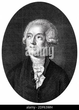 Antoine Lavoisier (1743-1794), französischer Adliger und Chemiker, Porträtstich von James Caldwall nach Jacques Louis David, 1801 Stockfoto