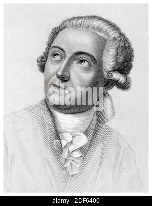 Antoine Lavoisier (1743-1794), französischer Adliger und Chemiker, Porträtstich von William G Jackman nach Jacques Louis David, vor 1860 Stockfoto