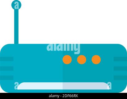 Retro-Radio-Symbol auf weißem Hintergrund, flacher Stil, Vektor-Illustration Stock Vektor