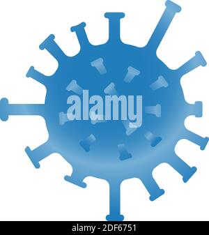 Coronavirus COVID-19 Symbol in blau. Globale Pandemiewarnung. Stock Vektor