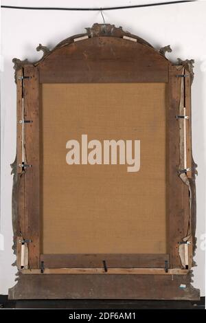 Jan van Dam, wohl zweite Hälfte 19. Jahrhundert, Signatur vorne, unten links: J. v. Dam, Leinwand, Ölfarbe, Träger: 108 × 74.5 × 1.6cm 1080 × 745 × 16mm, mit Rahmen: 131 × 85 × 7cm 1310 × 850 × 70mm, Flöte, Musik machen, Engel, Tamburin, Baum, Grisaille, ursprünglich ein Kaminstück, das drei musizende Kinder darstellt. Zwei Jungen sind nach rechts vorne gewohnt: Der linke bläst eine Flöte und der rechte singt. Hinter ihnen ein drittes Kind mit Tamburin. Im Hintergrund rechts ein Baum. Signiert unten links. Malerei ist in einem Original? Vergoldeter Holzrahmen im Louis XV Stil Stockfoto