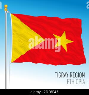 Tigray Regionalflagge, Republik Äthiopien, Vektorgrafik Stock Vektor