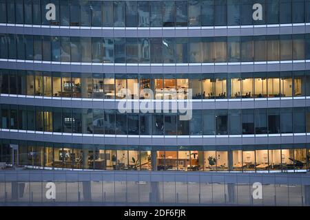 15. August 2020 Austin, Texas: Blick auf das SXSW Center während eines frühen Morgensonnenaufgangs, Blick nach Norden vom Westgate Building in der Innenstadt von Austin. © Bob Daemmrich